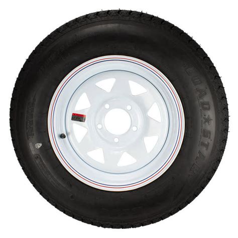 St20575d15 Loadstar Trailer Tire Lrc On 5 Bolt On 5 Pattern White