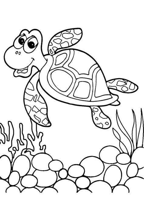 The book includes 35 pages. Ocean Animals Turtle Coloring Pages - Print Color Craft