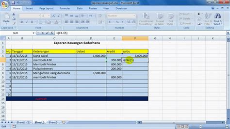 Pembukuan Sederhana Contoh Laporan Keuangan Pemasukan Dan Pengeluaran Excel Berbagai Contoh