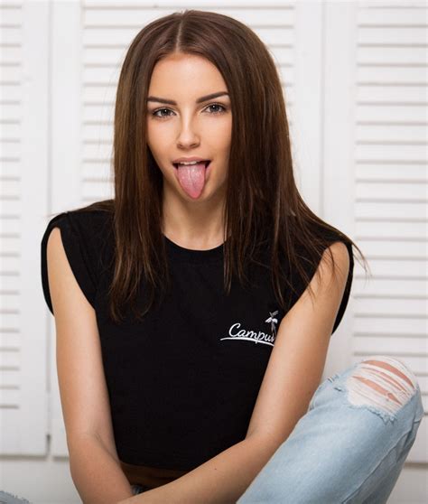 galina dubenenko women model russian tongue out long hair brunette dark hair torn jeans