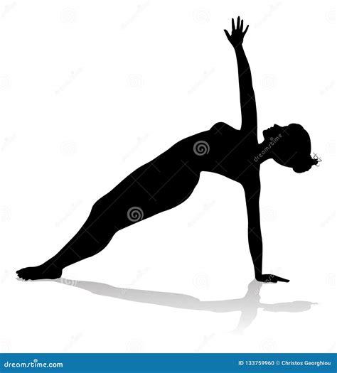 Yoga Pilates Pose Woman Silhouette Stock Vector Illustration Of