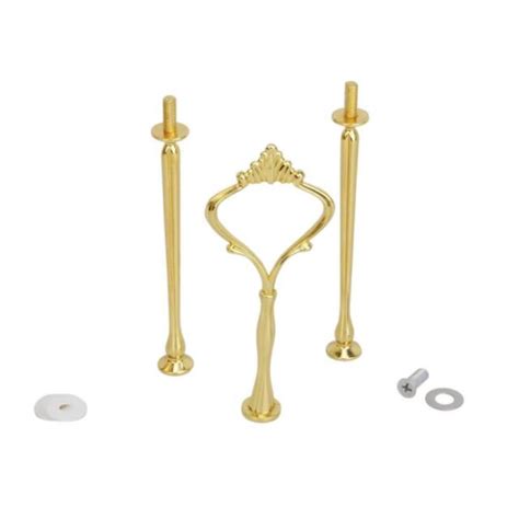 3 Tier Gold Metal Crown Cake Cupcake Plate Stand Handle Hardware