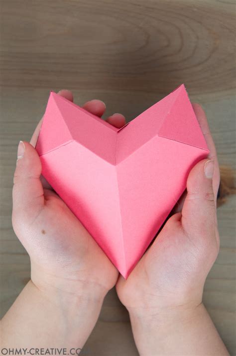 How To Make A 3d Paper Heart Box Oh My Creative