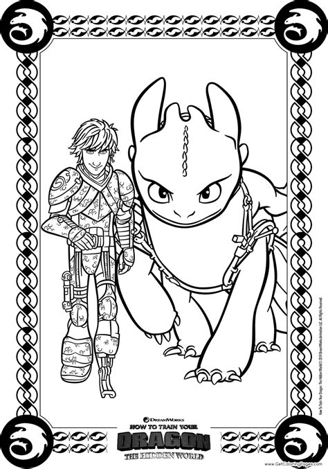 As hiccup fulfills his dream of creating a peaceful dragon utopia, toothless' discovery of an untamed, elusive mate draws the night fury away. How To Train Your Dragon 3 Coloring Pages ...
