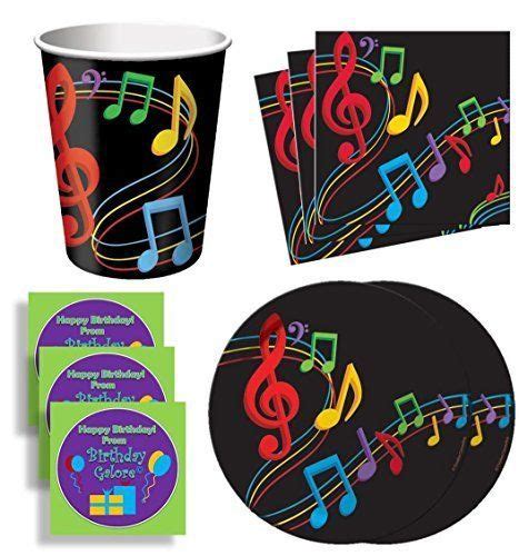 Dancing Music Notes Birthday Party Supplies Set Plates Napkins Cups Kit