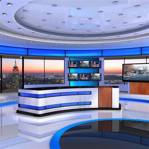 3d Virtual Set News Studio Model