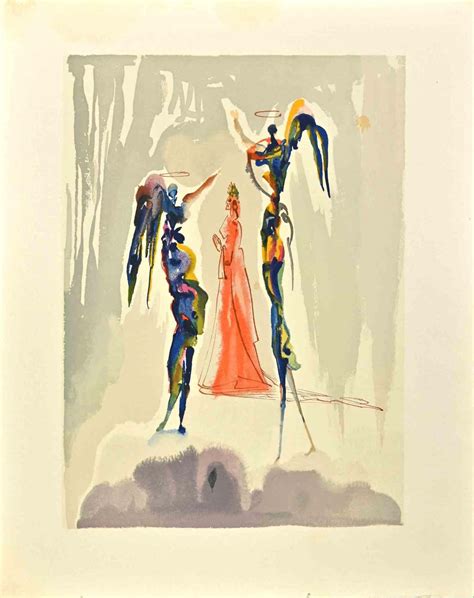 The Angelus Of The Empyrean Woodcut Attr To Salvador Dali 1963 For