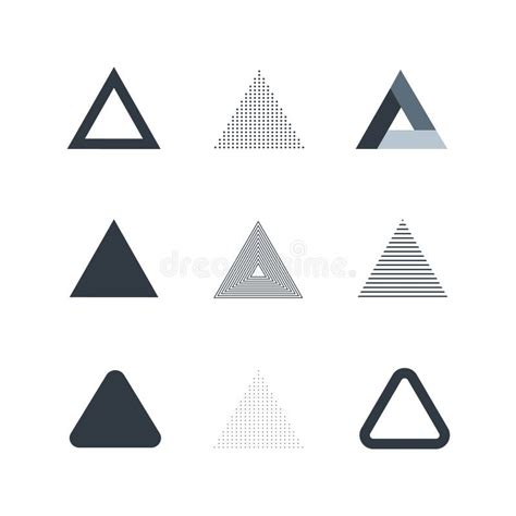 Set Of Triangles Icons Stock Vector Illustration Of Symbol 212641118