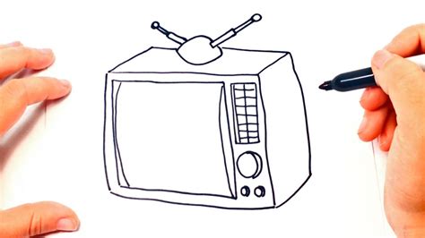 How To Draw A Tv Television Easy Draw Tutorial