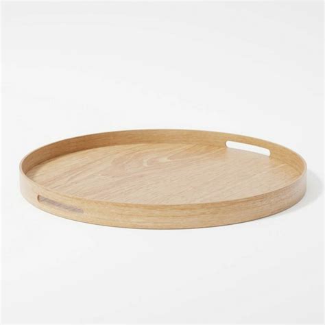 Natural Oak Large Circular Tray By Lime Lace