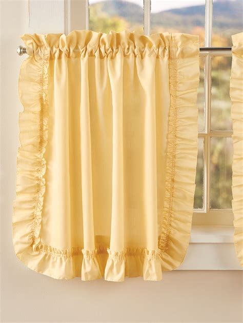 Classic Solid Ruffles Rod Pocket Tiers Unique Window Treatments Rod