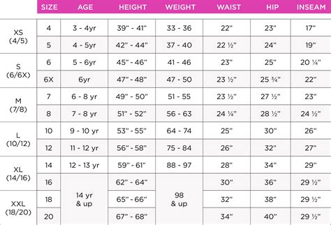 Girls Size Chart Customer Service French Toast French Toast
