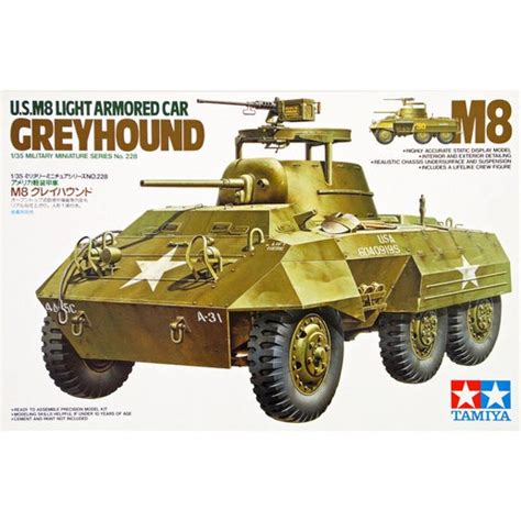 Tamiya 135 Us M8 Light Armored Car Greyhound In White Toyco