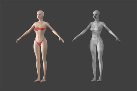 stylized female 01 a pose base mesh 3d characters and people ~ creative market