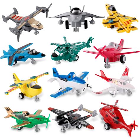 Buy 12 Pcs Pull Back Airplanes Toys Vehicle Playset Variety Pack Of