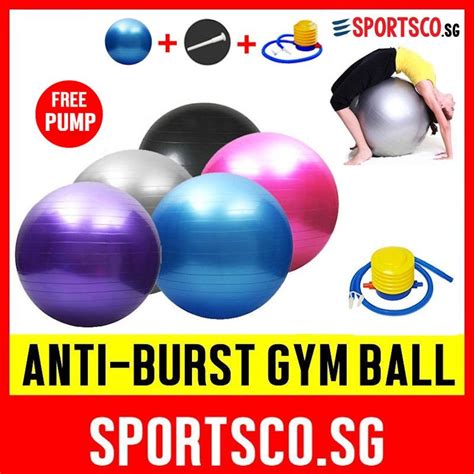 🇸🇬 Sportsco Anti Burst Yoga Gym Exercise Ball 55 65 75 85 Cm Free