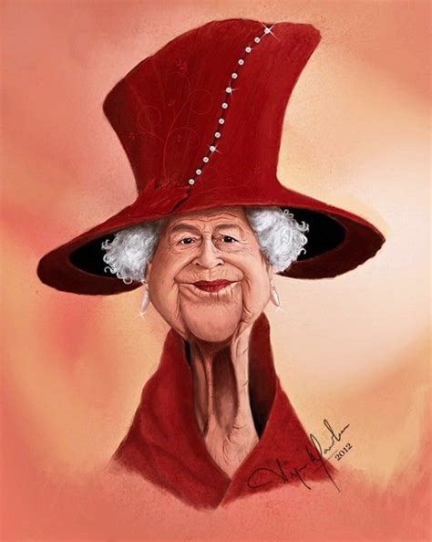 The Queen | Caricature, Celebrity caricatures, Celebrity art