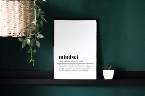 Mindset Definition Office Wall Art Home Office Prints Etsy