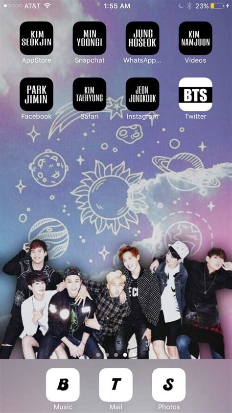 Looking for the best wallpapers? How to make a BTS inspired Home Screen | ARMY's Amino