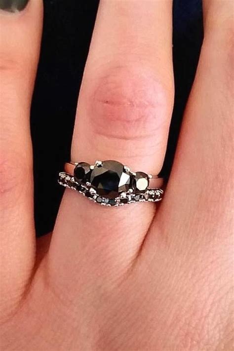 24 Unique Black Diamond Engagement Rings Oh So Perfect Black