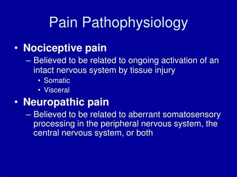 Ppt Pathophysiology Of Acute And Chronic Pain Powerpoint