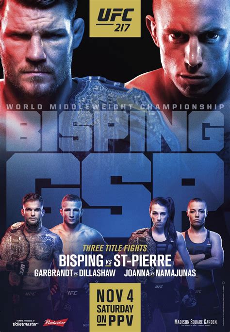 Ufc 217 Madison Square Garden Poster October 02 2017 Mma Photo