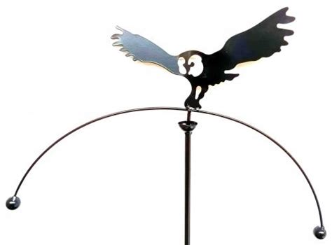 Metal Garden Wind Spinner Rocker Flying Owl Design