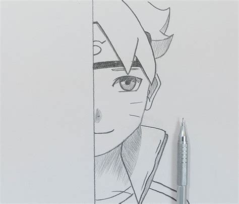 How To Draw Half Face Boruto How To Draw