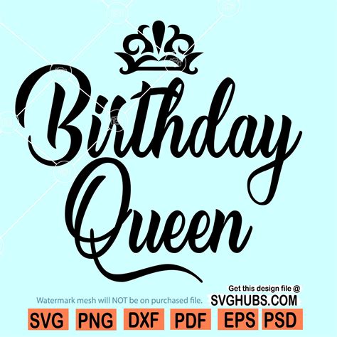 Birthday Queen With Crown Svg Birthday Queen Svg