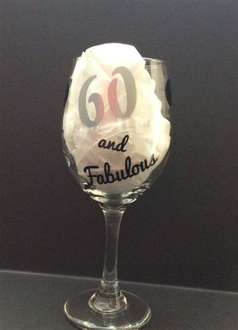 items similar to wine glass happy birthday wine glass 60 and fabulous 20oz birthday t