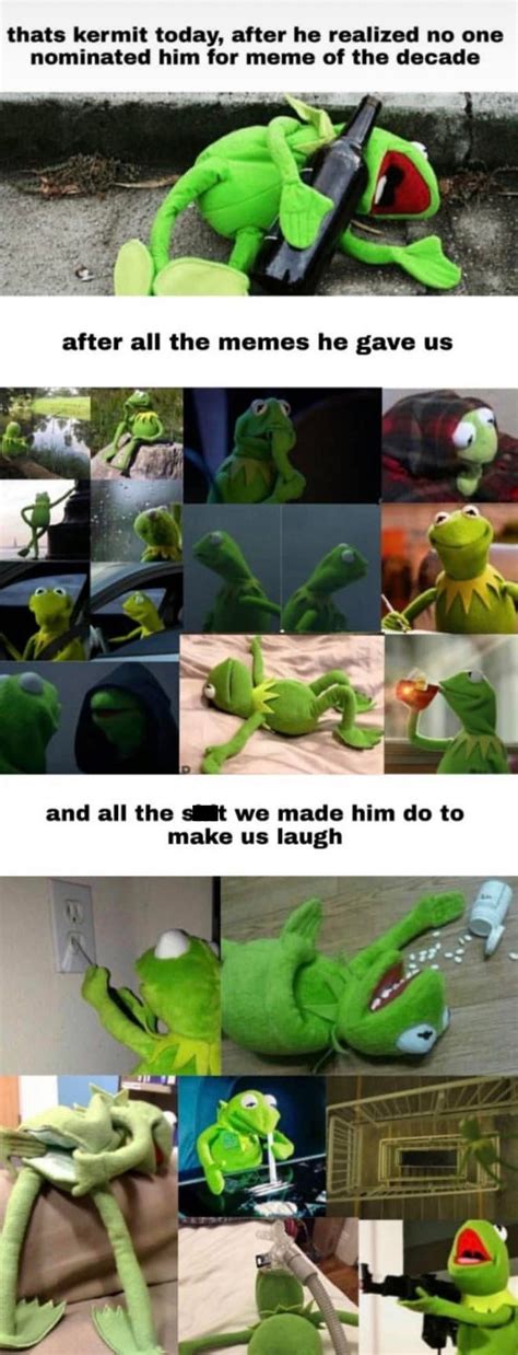 Kermit The Frog Proves Its Not Easy Being Meme Kermit The King Memes