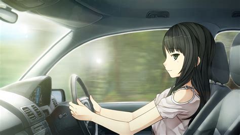Female Anime Character Driving A Car Hd Wallpaper Wallpaper Flare