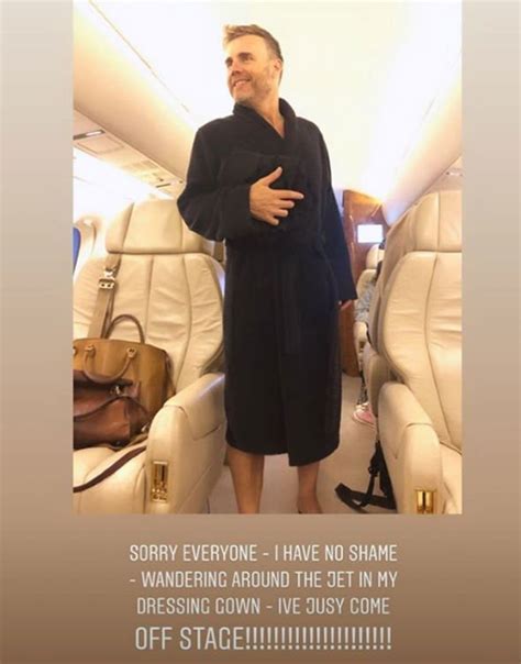Gary Barlow Instagram Take That Star Strips To Dressing Gown On Private Jet Pictures My