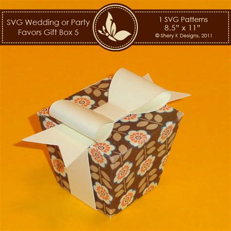 Download SVG Favors Gift Box 5 with Bow - Shery K Designs