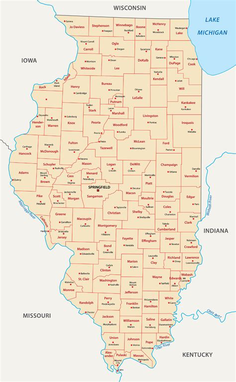 Illinois Counties Map Mappr