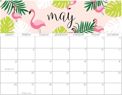 Cute May 2019 Calendar Images Desain