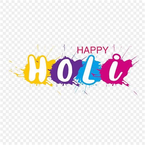 Holi Color Splash Vector Hd Images Brush Splash Happy Holi Text