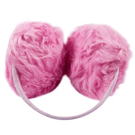Woman Pink Plush Fluffy Back Ear Cover Warmer Muff Grandado