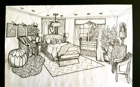 Brandalyn Designs Perspective Drawing Master Bedroom