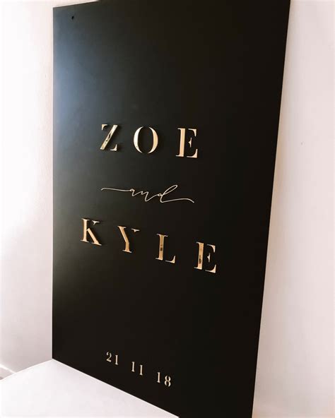 Welcome Sign In Gold And Matte Black Acrylic Via Paigetuzeedesigns