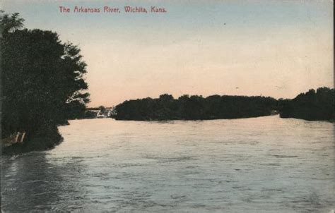 The Arkansas River Wichita Ks Postcard
