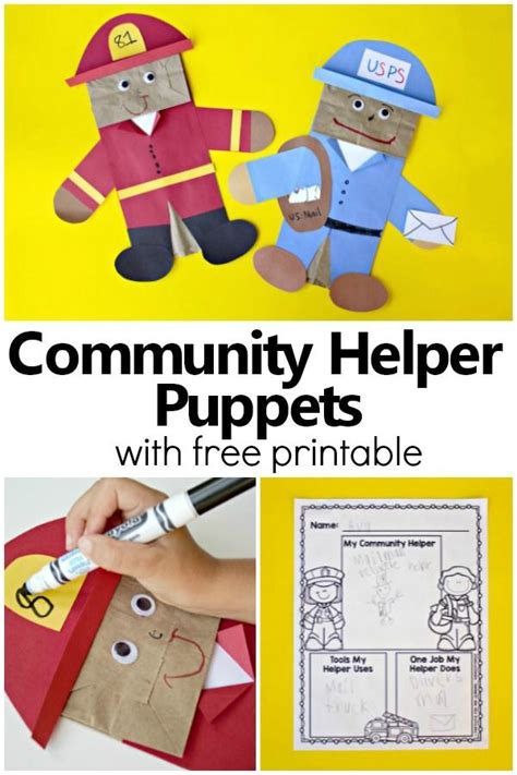 This blog is dedicated to art and craft projects for preschoolers. Community Helper Puppets | Community helpers preschool ...
