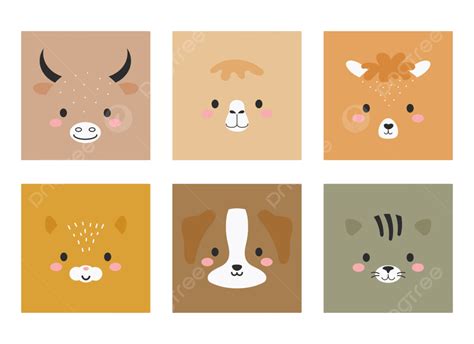 Cute Animal Faces Clipart Png Images Cute Cartoon Animal Faces Set