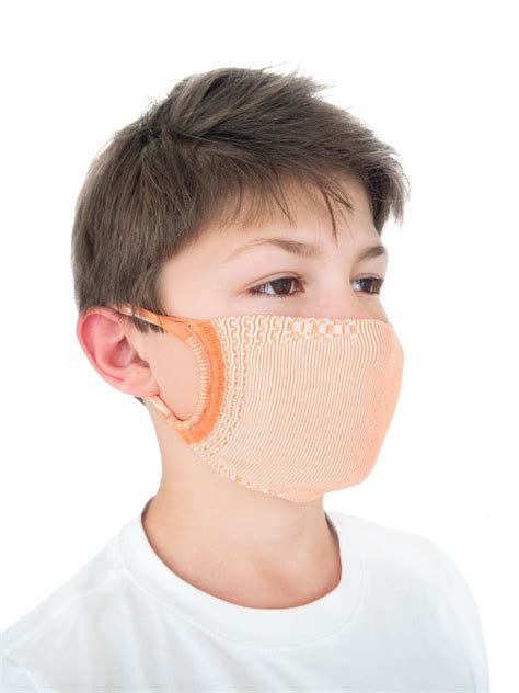 Fmi Washable Reusable Face Masks Kids Orange Antibacterial Single