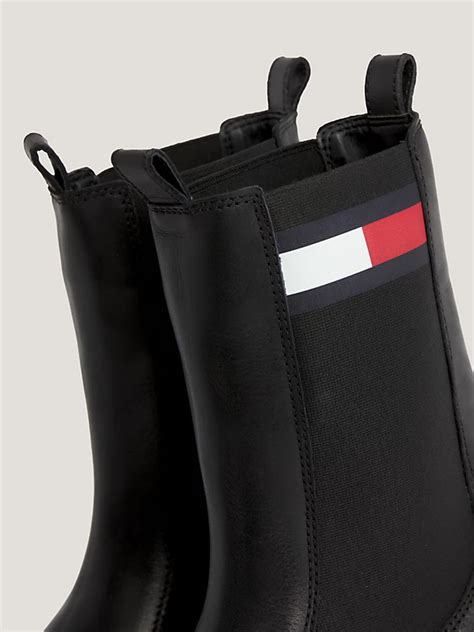 Leather Long Chelsea Boots Black Tommy Hilfiger