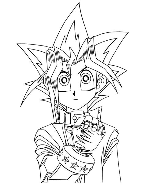 Yugi Muto In Anime Yu Gi Oh Coloring Page Download Print Or Color Online For Free