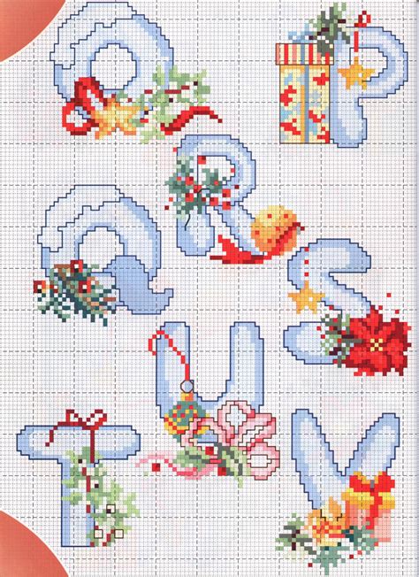 Free patterns for cross stitch letters yahoo image search results cursive cross stitch patterns i love to make my own but these are good too cross stitch w blocks auction idea edayne cruz puntada. Cross stitch Christmas alphabet (3) (With images ...