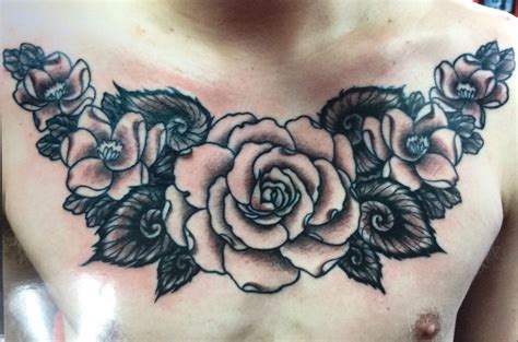 Roses Chest Chad Stewart Tattoo