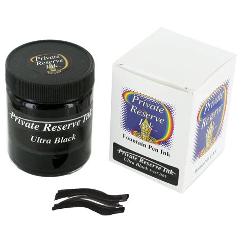 Private Reserve Fountain Pen Bottled Ink 50ml Ultra Black Fast Dry