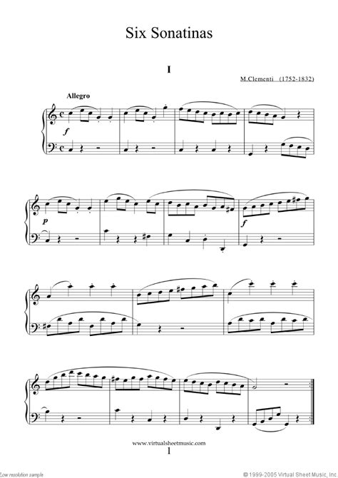 clementi  sonatinas op sheet   piano solo